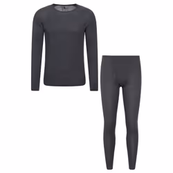 Mountain Warehouse Mens Merino Wool Thermal Base Layers Set - 3XL R, Dark Grey