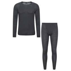 Mountain Warehouse Mens Merino Wool Thermal Base Layers Set - 3XL R, Dark Grey