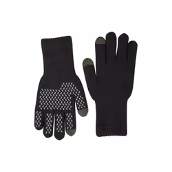 Mountain Warehouse Mens Gripped Waterproof Knitted Winter Gloves - S, Black