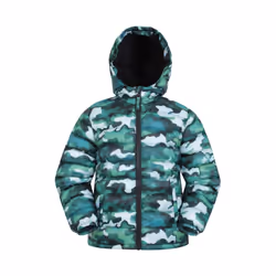 Mountain Warehouse Childrens/Kids Seasons Camo Faux Fur Lined Padded Jacket - 13 Years, Green
