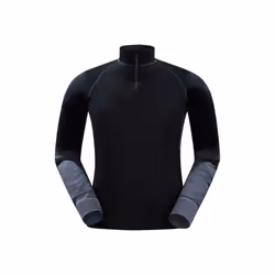 Mountain Warehouse Mens Ultra Merino Wool Zip Neck Base Layer Top - XXL, Black