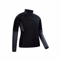 Mountain Warehouse Mens Ultra Merino Wool Zip Neck Base Layer Top - XXL, Black