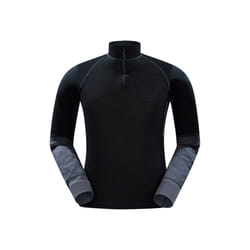 Mountain Warehouse Mens Ultra Merino Wool Zip Neck Base Layer Top - S, Black