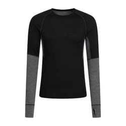 Mountain Warehouse Mens Ultra Merino Wool Round Neck Base Layer Top - S, Black