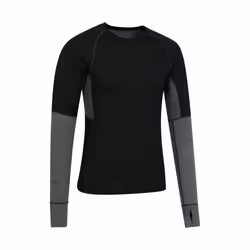 Mountain Warehouse Mens Ultra Merino Wool Round Neck Base Layer Top - S, Black