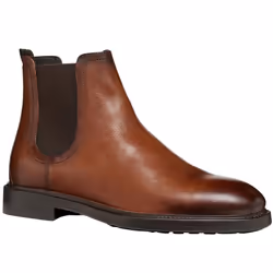 Geox Mens Tiberio Patent Leather Ankle Boots - 8 UK, Cognac