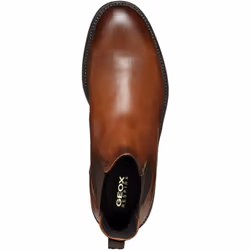 Geox Mens Tiberio Patent Leather Ankle Boots - 10 UK, Cognac
