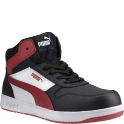 Puma Safety Mens Frontcourt Leather Shoes - 11 UK, Black/Red