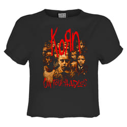Amplified Womens/Ladies Untouchables Korn Crop Top - XS, Charcoal