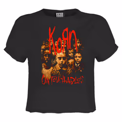 Amplified Womens/Ladies Untouchables Korn Crop Top - XXL, Charcoal