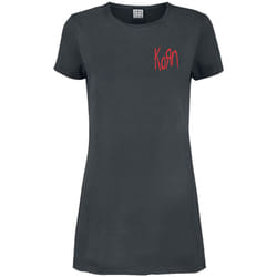 Amplified Womens/Ladies Lineart Issues Korn T-Shirt - L, Charcoal