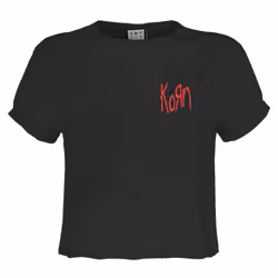 Amplified Womens/Ladies Lineart Issues Korn Crop T-Shirt - XS, Charcoal
