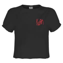 Amplified Womens/Ladies Lineart Issues Korn Crop T-Shirt - L, Charcoal