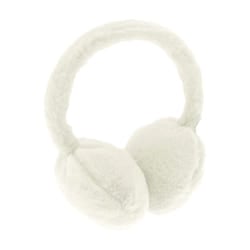 Ribbon Faux Fur Earmuffs - One Size, Ecru