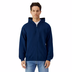 Gildan Mens Softstyle Fleece Midweight Full Zip Hoodie - 4XL, Navy