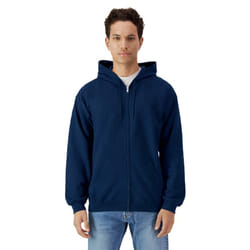 Gildan Mens Softstyle Fleece Midweight Full Zip Hoodie - 4XL, Navy
