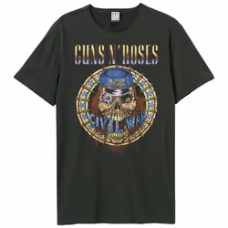 Amplified Mens Civil War Guns N Roses T-Shirt - 3XL, Charcoal