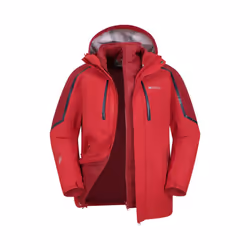 Mountain Warehouse Mens Zenith Extreme III 3 in 1 Padded Jacket - XXS, Red