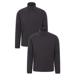 Mountain Warehouse Mens Camber II Fleece Top (Pack of 2) - XXS, Black