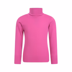 Mountain Warehouse Childrens/Kids Talus Roll Neck Long-Sleeved Top - 7-8 Years, Bright Pink