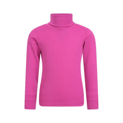 Mountain Warehouse Childrens/Kids Talus Roll Neck Long-Sleeved Top - 7-8 Years, Bright Pink