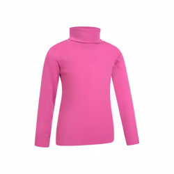 Mountain Warehouse Childrens/Kids Talus Roll Neck Long-Sleeved Top - 7-8 Years, Bright Pink