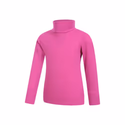 Mountain Warehouse Childrens/Kids Talus Roll Neck Long-Sleeved Top - 7-8 Years, Bright Pink