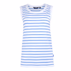 Regatta Womens/Ladies Fariah Striped Sleeveless T-Shirt - 16 UK, White/Sonic Blue