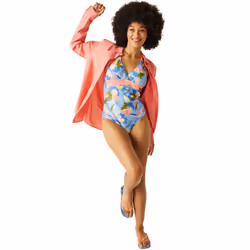 Regatta Womens/Ladies Flavia II Abstract Floral One Piece Swimsuit - 8 UK, Blue/Green/Pink