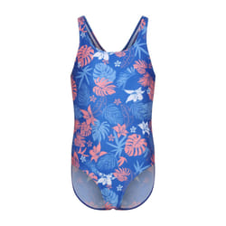 Regatta Girls Katrisse Family Hawaiian One Piece Swimsuit - 3-4 Years, Oxford Blue