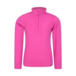 Mountain Warehouse Childrens/Kids Talus Zip Neck Base Layer Top - 2-3 Years, Bright Pink