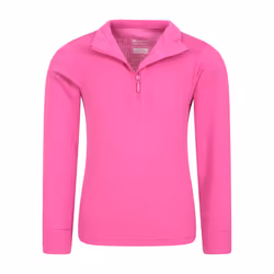 Mountain Warehouse Childrens/Kids Talus Zip Neck Base Layer Top - 2-3 Years, Bright Pink