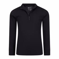 Mountain Warehouse Childrens/Kids Talus Zip Neck Base Layer Top - 3-4 Years, Black