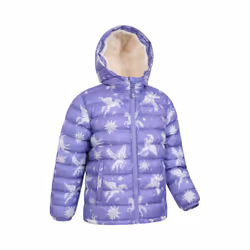 Mountain Warehouse Childrens/Kids Seasons Unicorn Faux Fur Lined Padded Jacket - 9-10 Years, Dusky Purple