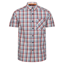 Regatta Mens Mindano VIII Patterned Short-Sleeved Shirt - S, Danger Red/Coronet Blue