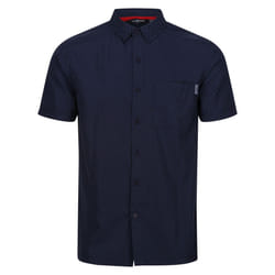 Regatta Mens Mindano VIII Patterned Short-Sleeved Shirt - M, Navy/Moonlight Denim