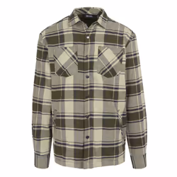 Regatta Mens Thamos Checked Long-Sleeved Shirt - M, Dark Khaki/Moonstruck