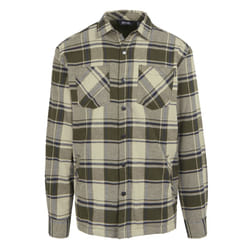 Regatta Mens Thamos Checked Long-Sleeved Shirt - S, Dark Khaki/Moonstruck