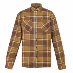 Regatta Mens Thamos Checked Long-Sleeved Shirt - XXL, Cumin/Bourbon
