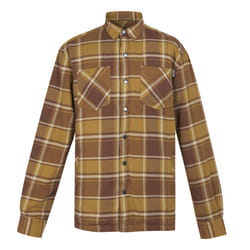 Regatta Mens Thamos Checked Long-Sleeved Shirt - XXL, Cumin/Bourbon