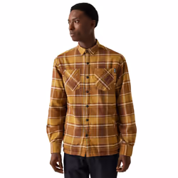 Regatta Mens Thamos Checked Long-Sleeved Shirt - S, Cumin/Bourbon