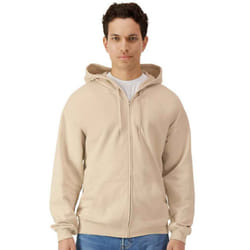 Gildan Mens Midweight Soft Touch Full Zip Hoodie - XXL, Sand