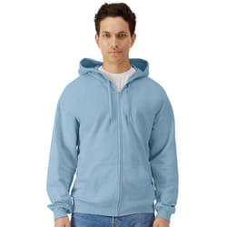 Gildan Mens Midweight Soft Touch Full Zip Hoodie - 4XL, Stone Blue