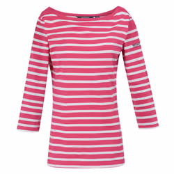 Regatta Womens/Ladies Bayletta 3/4 Sleeve Top - 8 UK, Hot Pink/White