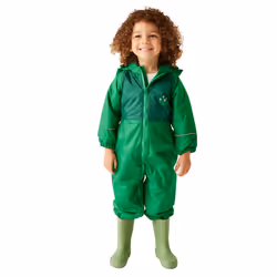 Regatta Childrens/Kids Mudplay III Dinosaur Waterproof Puddle Suit - 6-12 Months, Jelly Bean