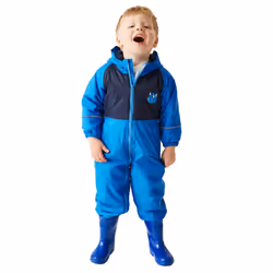 Regatta Childrens/Kids Mudplay III Monster Waterproof Puddle Suit - 6-12 Months, Hydro Blue