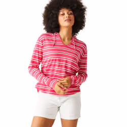 Regatta Womens/Ladies Minerve Stripe V Neck Hoodie - 10 UK, Hot Pink/White