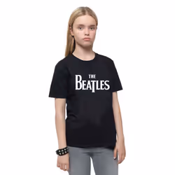 The Beatles Childrens/Kids Drop Logo T-Shirt - 7-8 Years, Black