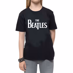 The Beatles Childrens/Kids Drop Logo T-Shirt - 7-8 Years, Black
