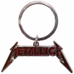Metallica Logo Enamel Keyring - One Size, Bright Red/Silver
